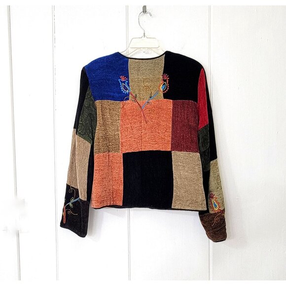 Alex Kin Art To Wear Embroidered Patchwork Chenille Jacket - Picture 3 of 6